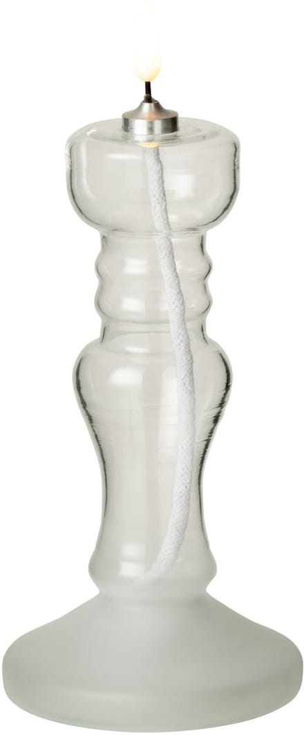 J-Line kaars - glas - transparant - LED lichtjes