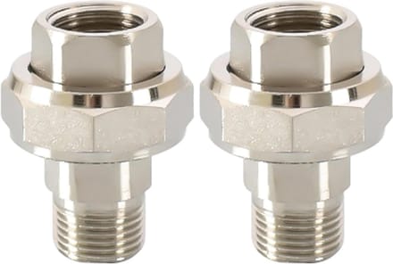 2 stuks messing buitendraad schroefverbindingen 1/2 inch IG x AG conisch afdichtend
