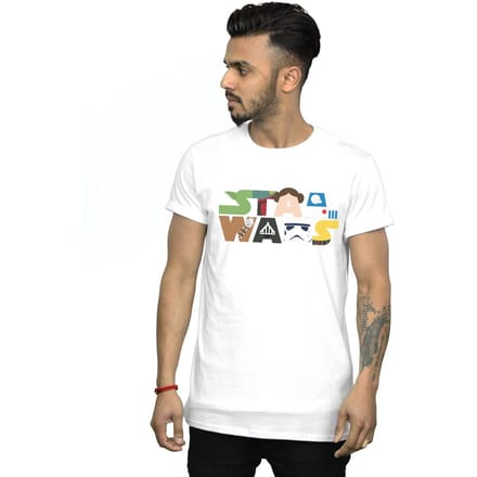 Star Wars Heren Karakter Logo T-Shirt (Wit)