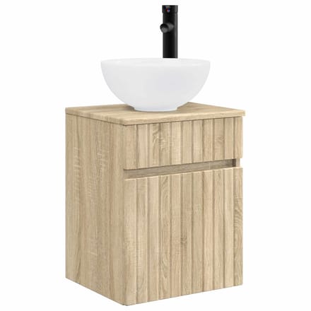vidaXL - Wandgemonteerde - wastafelmeubel - Sonoma - Eiken - 39 - x - 35 - x - 63 - cm