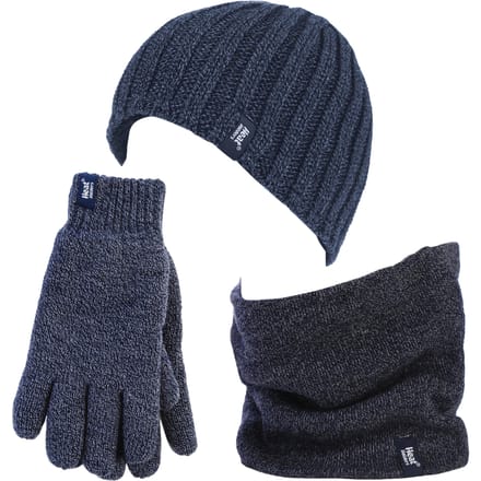 Heat Holders herenhoed, nekwarmer handschoenen set - Marine