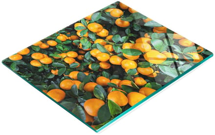 Multifunctioneel decoratief glazen bord met mandarijnprint 60x52 cm