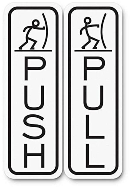 Duurzame Fun Push Pull Deurborden | Set van 2 | Grappige Deurborden voor Bedrijven
