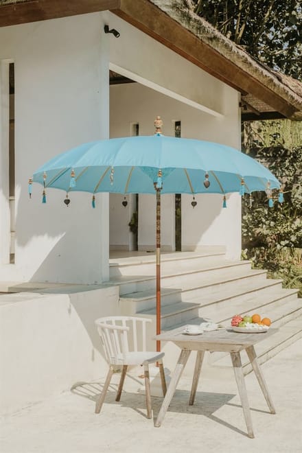 Bali parasol - zeeblauw - 280 cm