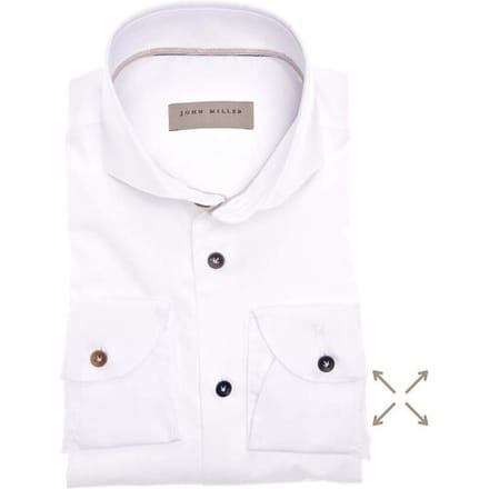 John Miller Overhemd Playful Buttons Tailored Fit Wit / male