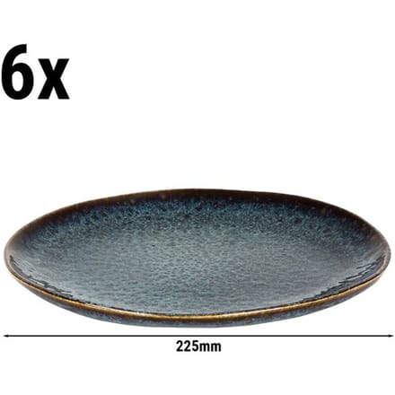GGM Gastro (6 Stück) ECCENTRIC - Teller - flach - Ø 220mm - Petrol Blau