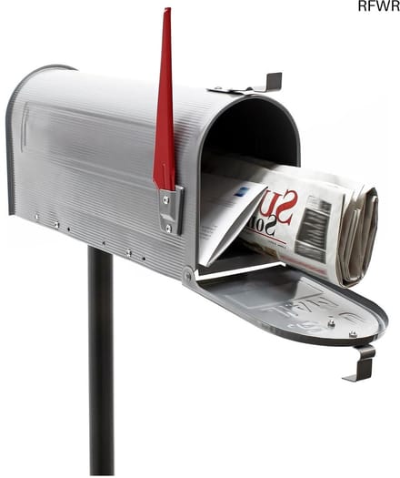 RFWR® Amerikaanse brievenbus - zilvergrijs - met voet