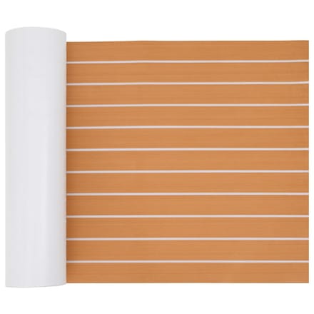 vidaXL - Bootmat - Gestreept - Bruin - en - wit - 240 - x - 60 - cm - EVA