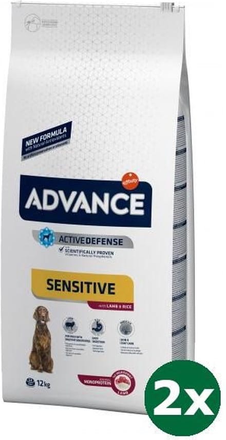 2x12 kg Advance sensitive lamb / rice hondenvoer