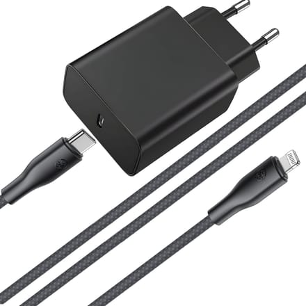 45w Oplader usb C + Kabel geschikt iPhone X / 11 / 12 / 13 / 14 - Lightning naar usb-C kabel - Oplader geschikt voor iPhone - 45w Power Adapter - 2 Meter