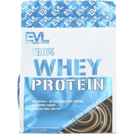 EVLution Nutrition, 100% Protéine de Whey, Chocolat Doublement Riche, 1 lb (454 g)