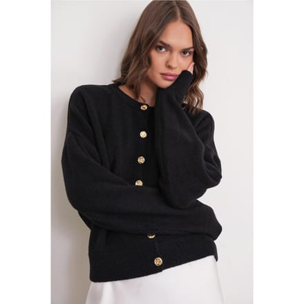 Geknoopte Ribbels Brei Cardigan