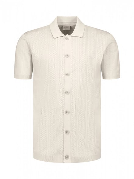 No Excess Pullover Short Sleeve Full Button Polo Desert  XL