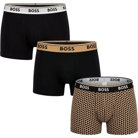 Verpakking van 3 heren katoenen elastische boxers met logo 50531701