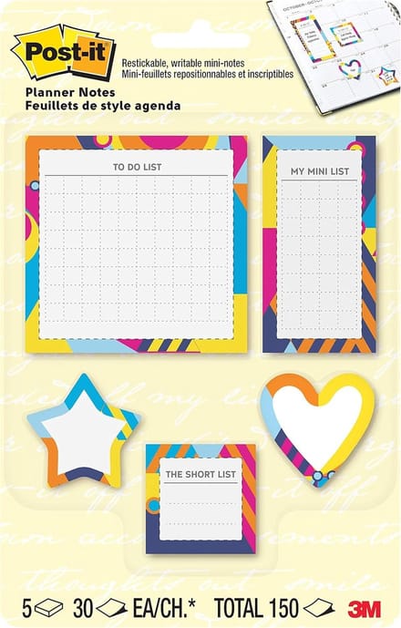 Mini Notities 5 Pads 30 Vellen Restickable Planner