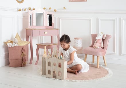 BEAU by Bo Kids Sisi Kaptafel + Make-up Spiegel Chary - Lichtroze