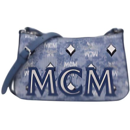 MCM Vintage Jacquard Monogram Gecoat Canvas Mini Schoudertas Dames Schoudertas Blauw MWSBATQ01LU001 Basic Set (Bag+Dust Bag) gray