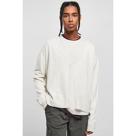 Urban Classics Eco Mix Boxy Cardigan Lightgrey Taglia: L | Cardigan Outlet | Uomo | Grigio