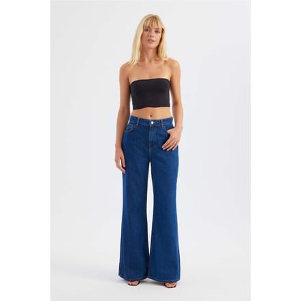 Hoge taille recht gesneden jeans
