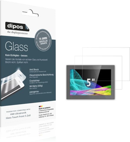 dipos – 2x Pantserfolie geschikt voor HMI Ultratronik Glass Touch Front 5 Zoll | 9H Screenprotector