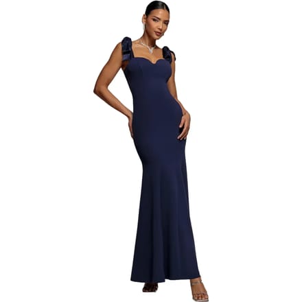Satijnen velours jurk dames Goddiva Maxi