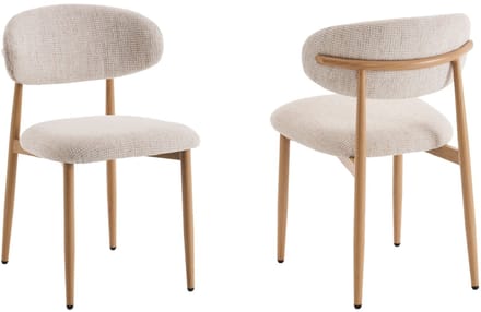 Eetkamerstoelen Celia Beige Naturel Santi Set van 2