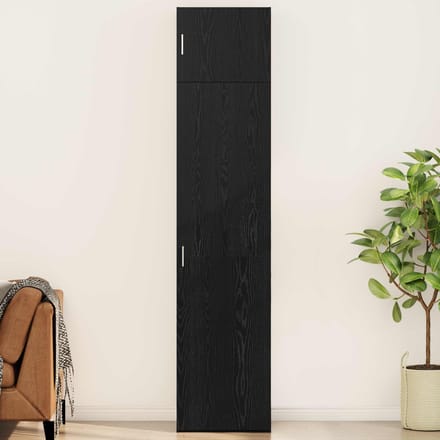 vidaXL - Dressoir - 2 - st - Zwart - Eiken - 50 - x - 41 - x - 225 - cm