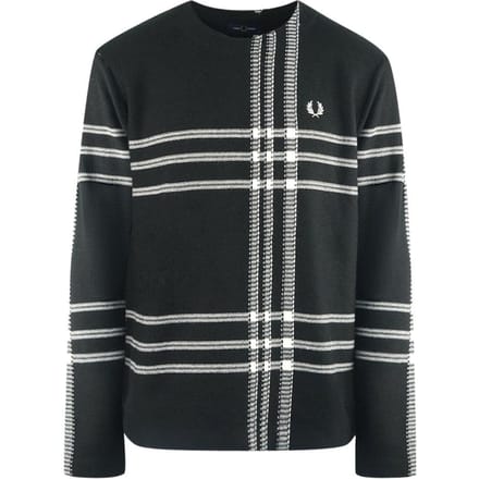 Fred Perry Tartan trui voor volwassenen (Zwart, Wit)