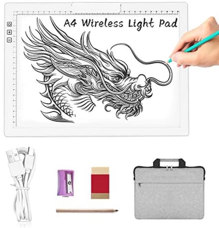 Draadloze A4 LED Lichtpad met Draagtas en Dimfunctie voor Traceren en Schetsen