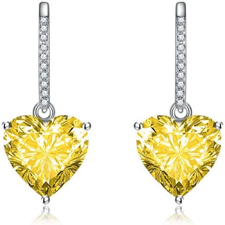 POMOiii Luxe Damesmode 10*10mm Hartvormige Oorbellen Bruiloft Verloving Feest Cadeau