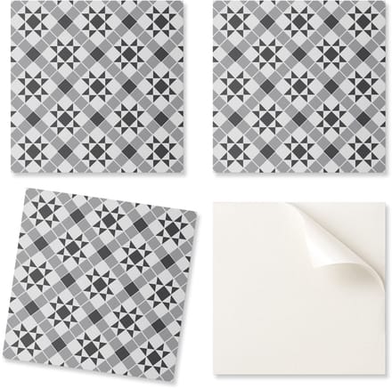 Set vinyl wandtegels met geometrisch sterrenpatroon 9x30x30 cm