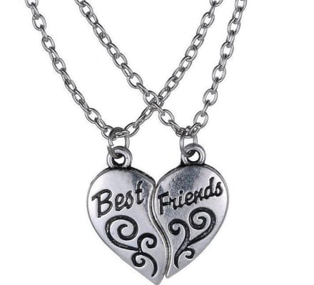 2 stuks kettingen bedel hart best friends
