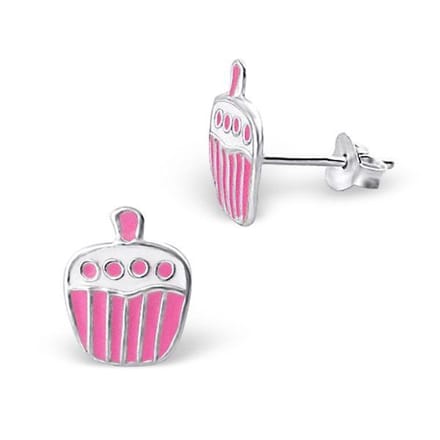 Princess Oorbellen Axis - 925 Zilver E-Coating - Cupcake - 8x9mm