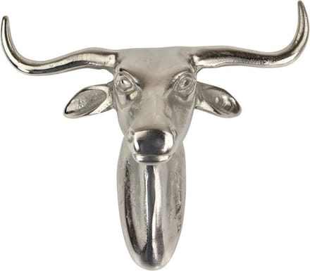 Hoofd Koeienhuid Gekleurd Aluminium 24,5x13x21cm