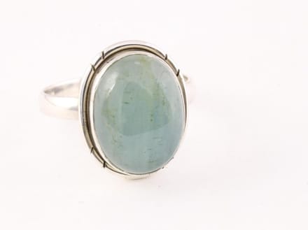 Zilveren ring met aquamarijn - maat 19