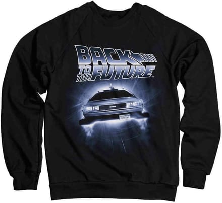 Back To The Future Sweater/trui -L- Flying Delorean Zwart