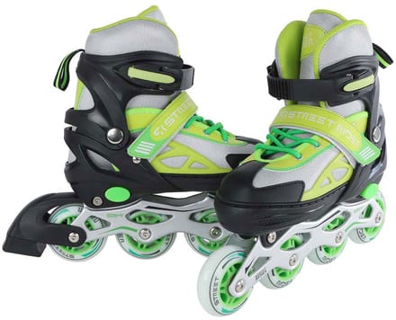 Street Rider Inline Skeelers Groen/Zwart Verstelbaar, Maat 33-36