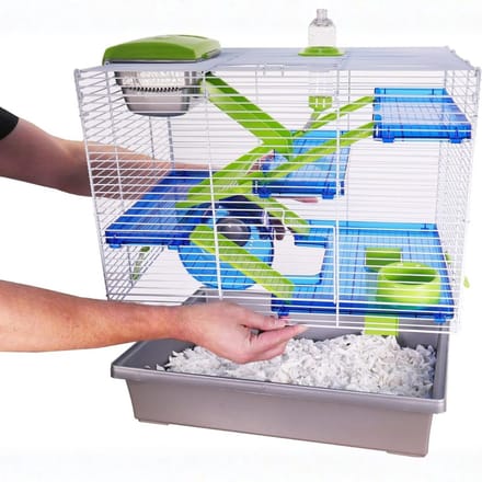 KAD® Hamsterkooi - Hamster Speelgoed - Hamster - Wit en Grijs - 36cm x 51cm x 46cm