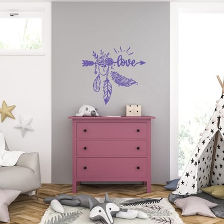 Muursticker - Love - 46,4 x 50,4 - Paars