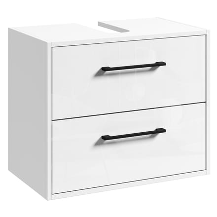 Badplaats Wastafelkast Florence 60 x 35 x 47 cm – Hoogglans Wit – Onderkast met Uitsparing