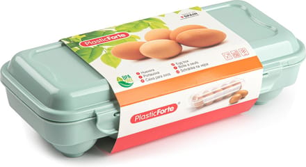 Plasticforte Eierdoos - koelkast organizer eierhouder - 10 eieren - mintgroen - kunststof - 27 x 12,5 cm