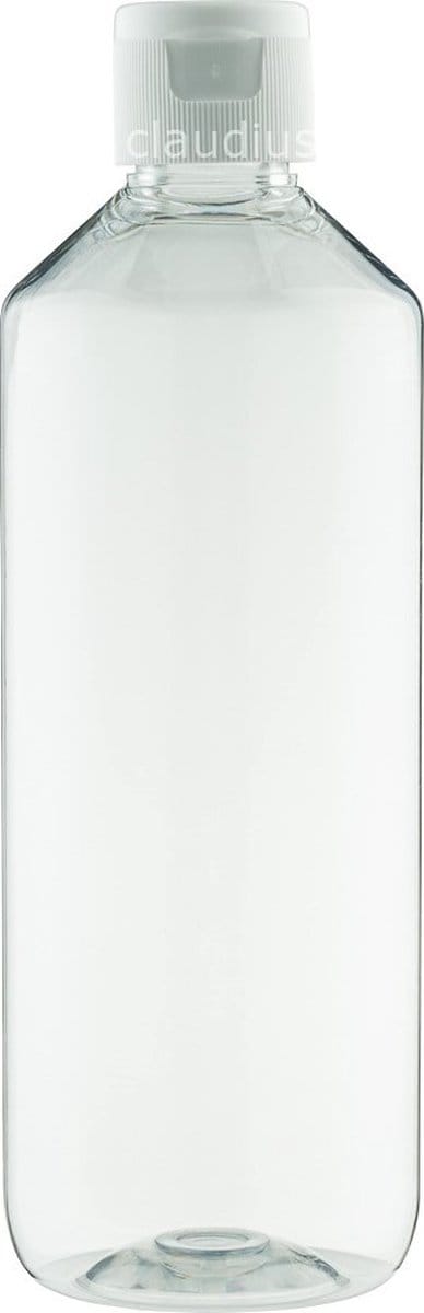 Lege Plastic Fles 500 ml PET transparant - met witte klepdop - set van 10 stuks - Navulbaar - leeg