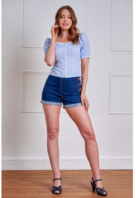 Banned - Coco Love Denim Korte broek - 4XL - Blauw