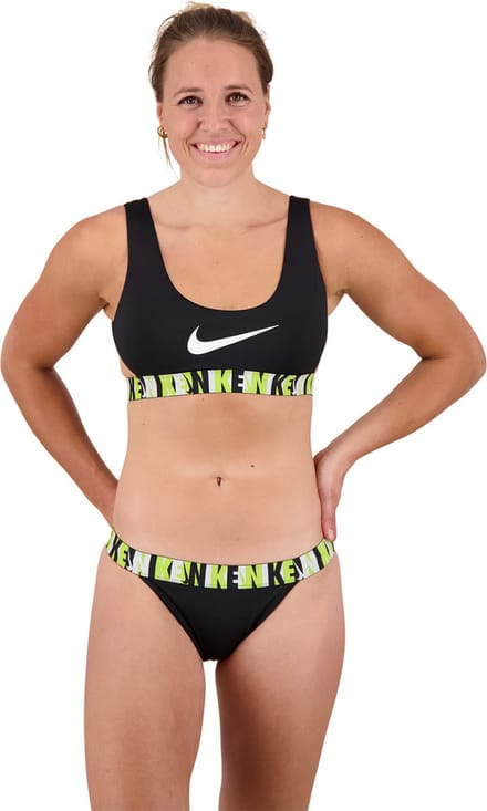 Nike Swim Logo Tape Scoop Neck Bikinitopje platte naden - sneldrogend