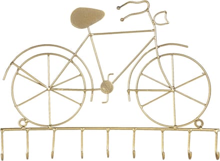 Clayre & Eef Sleutelrekje Fiets 32x23 cm Goudkleurig IJzer
