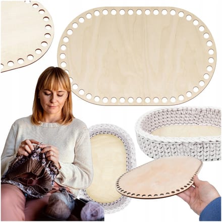SMX Design - Houten Basis - 29x18cm - Ovaal - Moses Mand - Voor Tassen
