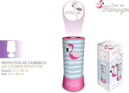 Nachtlamp Flamingo met plafond projector - led