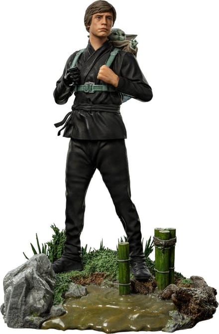 Iron Studios Star Wars Book of Boba Fett Art Scale Statue 1/10 Luke Skywalker & Grogu Training 20 cm Beeld