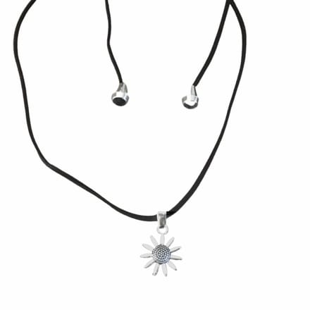 Ketting-Zonnebloem-Schuifkoord-Suede-verstelbaar - Charme Bijoux