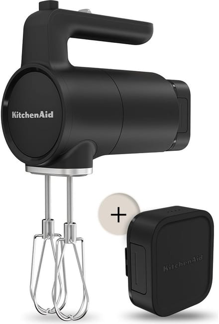KitchenAid Draadloze Handmixer 5KHMR762BM - Keukenmixer Elektrische Mixer.